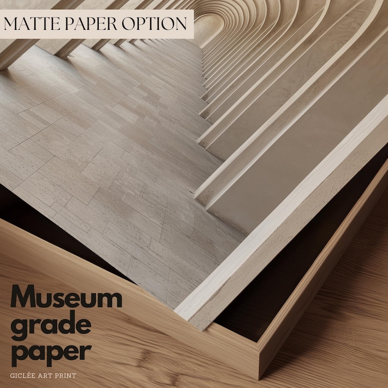 Trendigt beige neutralt arkitekturkonsttryck, beige heminredning, neutral väggkonst, minimalistisk väggdekor, lugnande zen-tryck, kanvaskonst bild 5