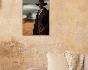 Western Cowboy Black Male Ranch Canvas Art - Trail Ride Dance Art - Stunning Wall Decor - Perfect Gift