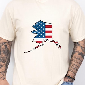 Carte drapeau des Etats-Unis de l'Alaska Tshirt tendance Alaska Chemise Alaska Chemise Alaska State Shirt Alaska Gift Shirt Chemise drapeau AK Chemise State