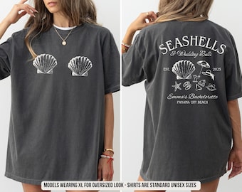 Muscheln & Hochzeitsglocken Bachelorette Shirt: Küstenstrandparty T-Shirt