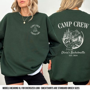 Camp Bachelorette Sweatshirt See Camp Crew Sweatshirt Benutzerdefinierte Lager Bachelorette personalisierte Lage Camping Bachelorette Camp Tach Pullover
