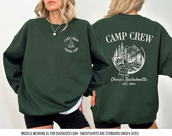 Sweat-shirt Camp Bachelorette : équipage de Lake personnalisé, emplacement personnalisé