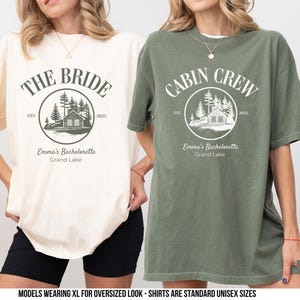Benutzerdefinierte Cabochon Junggesellinnenabschieds-Shirts Braut-Shirt Lager-Crew-Hemden Berghemden See Bachelorette Hemden Komfortfarben Hemden