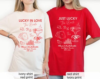 Lucky In Love Las Vegas Bachelorette Shirt, Retro Casino Bachelorette Party Shirt, Custom Name Social Club Shirt, Bridesmaid Girls Trip Gift