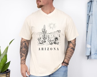 Unisex Arizona Desert T-Shirt: Cactus Scene Road Trip Tee