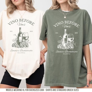 Vino Before Vows Bachelorette Shirt: Comfort Colors Wine Party Tee