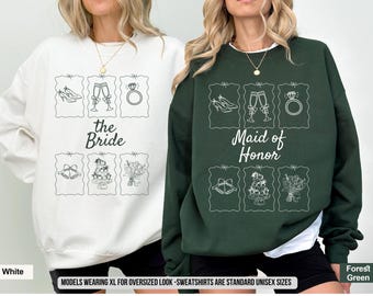 Sudaderas personalizadas para damas de honor, sudaderas para la dama de honor, sudadera para la novia, conjunto para la despedida de soltera, sudaderas para la fiesta nupcial