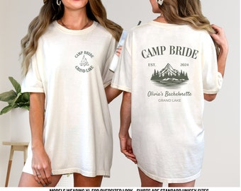 Chemise Camp Bachelorette : t-shirt personnalisé pour l'équipe de camping