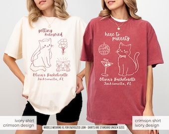 Getting Meowied Bachelorette Shirt Funny Cat Lovers Bride Party Tee Cat Themed Bach Cat Lovers Wedding Shirts Cat Bridal Party Shirts
