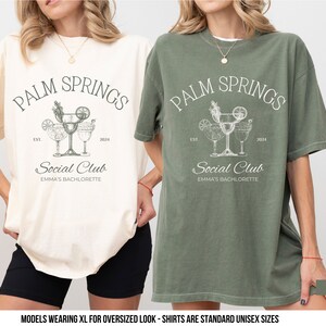 Palm Springs Bachelorette Party Shirts Bachelorette Party Shirt Social Club Custom Bachelorette Bridesmaids Shirts Comfort Colors 171 Tee