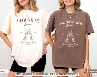 Junggesellinnenabschied Komfortfarben Shirts: Thema 'Sie hat ihren Liebhaber gefunden'