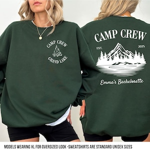Benutzerdefinierte Lager Bachelorette Sweatshirt See Camp Crew Sweatshirt Lager Bachelorette Personalisierte Lage Camping Bachelorette Wandern Sweatshirt