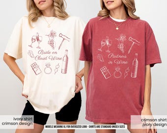 Chemise Bachelorette vin personnalisée : Bride on Cloud Wine, Comfort Colors 1717
