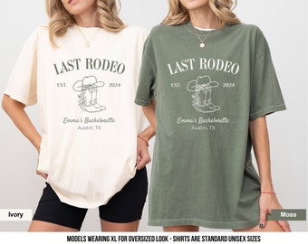 Last Rodeo Bachelorette Shirt  Western Bride Shirt Custom Western Bachelorette Shirt Custom Location Bachelorette Shirt Rodeo Shirt Bach