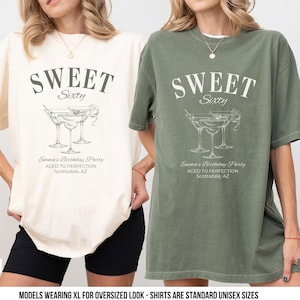 Sweet Sixty Birthday Comfort Colors Shirt: Custom Cocktail Party Tee