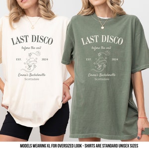 Last Disco Before the Veil Bachelorette Shirt Disco Bachelorette Party Custom Location Bachelorette Shirt Personalized Bride Shirt