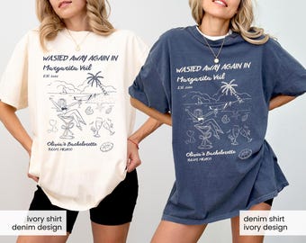 Tshirt EVJF Margarita voile, marges et mariage, t-shirt voyage filles personnalisé, t-shirts EVJF
