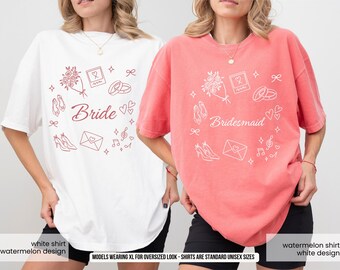 Camisa de dama de honor con colores personalizados y cómodos: camiseta para despedida de soltera