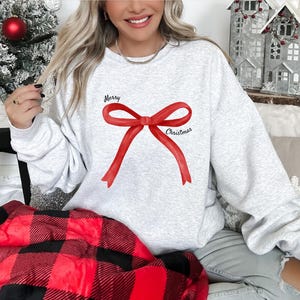 Weihnachten Sweatshirt Roter Bogen: Kokette Feiertags-Sweatshirt