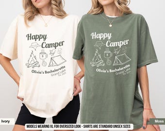 Chemise de camping Comfort Colors : campeur heureux, randonnée, EVJF sur le lac
