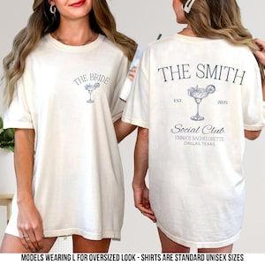 Social Club Bachelorette Party Shirt Custom Location Bachelorette Shirt Personalized Bride Shirt Bachelorette Party Merch Comfort Colors