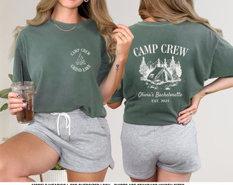 Camp Bachelorette Comfort Colors T-Shirts: Custom Hiking Trip Shirts