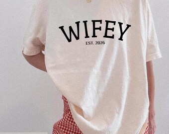 Camisa personalizada para esposa: regalo de novia, camiseta de luna de miel - Colores cómodos 1717