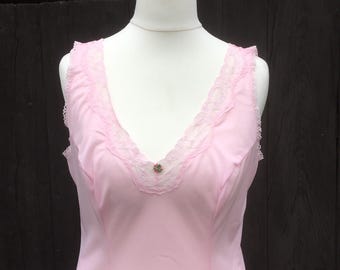 Vintage pink slip dress |  unique vintage gift for her