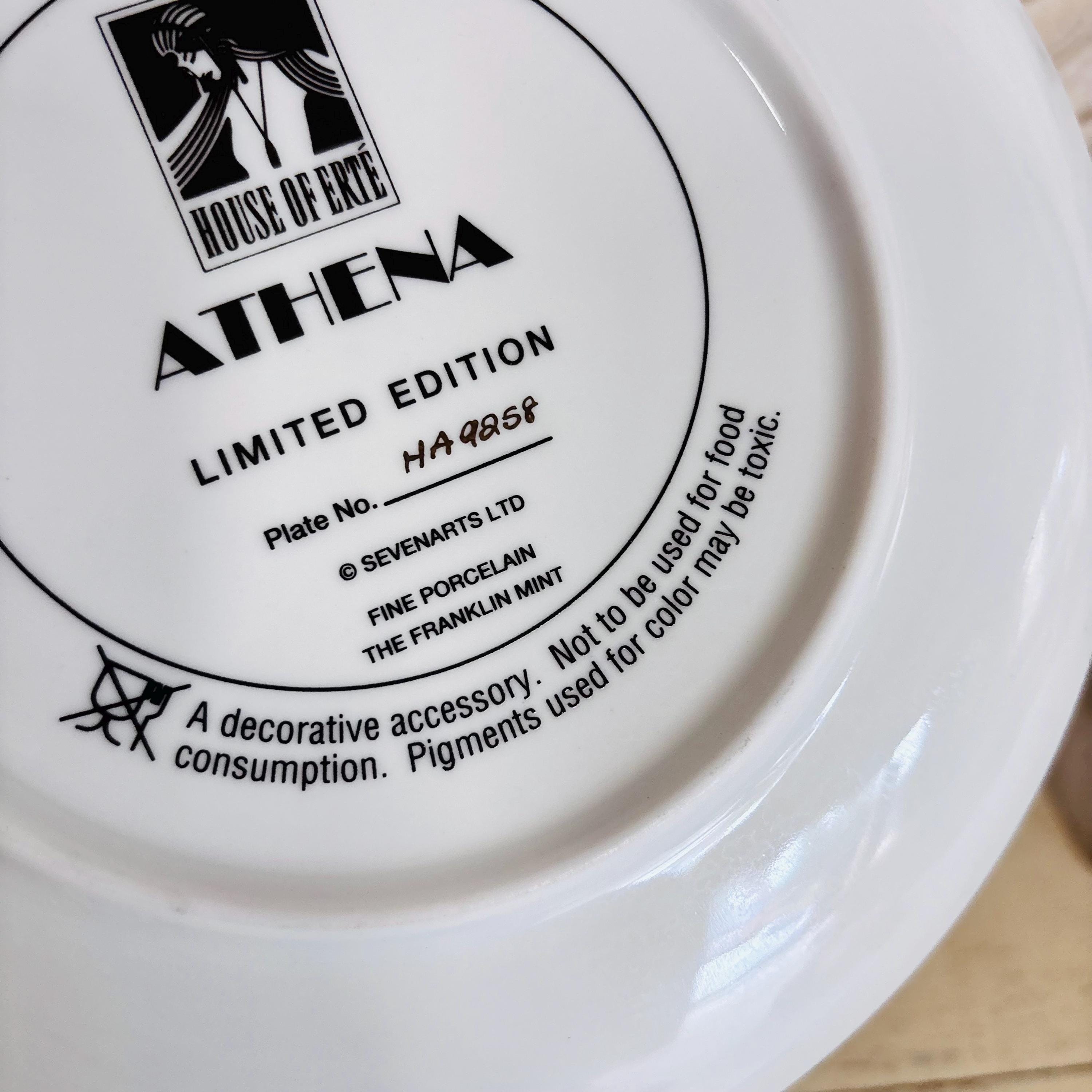 Erte Athena Art Deco Plate Greek Goddess Limited Edition - Etsy