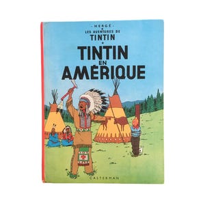 Vintage Tintin in America Comic Book - 1984 Casterman Edition - Classic Hergé Adventure - Tintin Chicago Crime Story - Collectible Comic