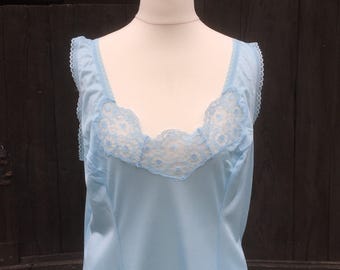 Vintage blaues Spitzenkleid |  elegante Damenwäsche aus Frankreich