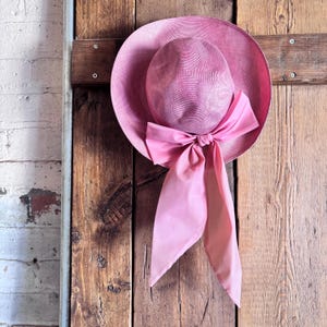 Vintage Pink Straw Hat | 100% Straw | Made in UK by Bill Horsman | Right Impression Design | Classic Summer Millinery