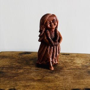 Vintage Coco Joe's Hawaiian Hula Girl Figurine | Made in Hawaii | Resin Souvenir | 1960s-70s Tiki Decor | Mid-Century Collectible