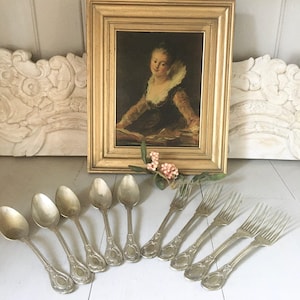 Vintage French Silverware Set: Grape & Greenery Design, Limousin Tableware