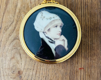 Vintage Framed Miniature "Young Bride" Print | Peter Bates, Made in England