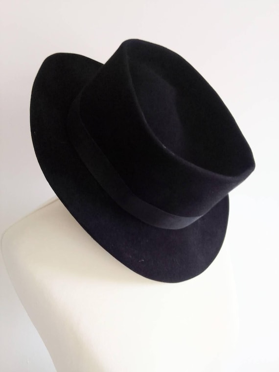Vintage Black Fedora Hat: SOOLS PARIS French Maitre  display picture 3