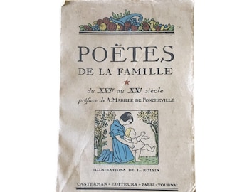 Französisches Vintage Poesiebuch: 1930er Jahre Kindheitsgedichte, Sammlerliteratur