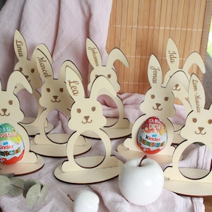 Wooden Easter bunny | Ü-Egg Holder - Easter - Gift - Grandma Grandpa Grandson Mom Dad Children Colleagues Friends Educators Teachers