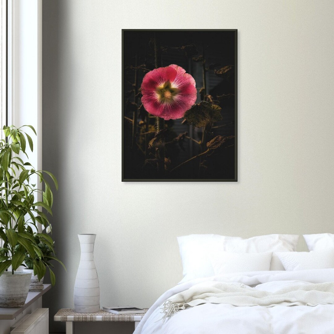 Melrose International Framed Hollyhock Floral Canvas Art 29