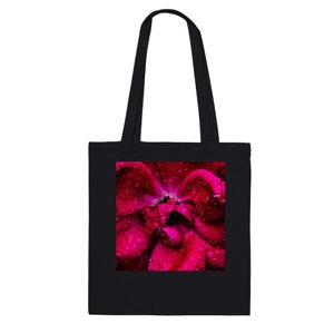 Red Rose Flower with Raindrops Vibrant Tote Bag