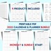 2025 Calendar &amp; Planner Printable Bundle: Annual Year at a Glance ...