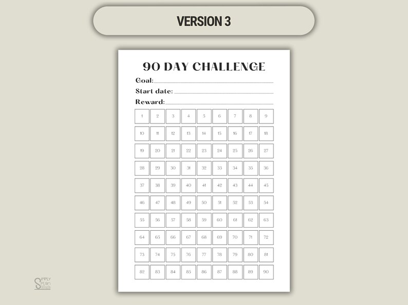 90 Day Challenge Tracker: Printable Goal Planner (PDF Download) - Etsy
