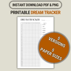Dream Tracker Afdrukbare dagboekpagina Idee Jaar in pixels Dromendiagram om direct in te kleuren Download pdf en png Maandelijks logboek voor droomanalyse