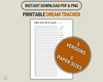 Dream Tracker Printable: A Year In Pixels Dream Journal (PDF & PNG)