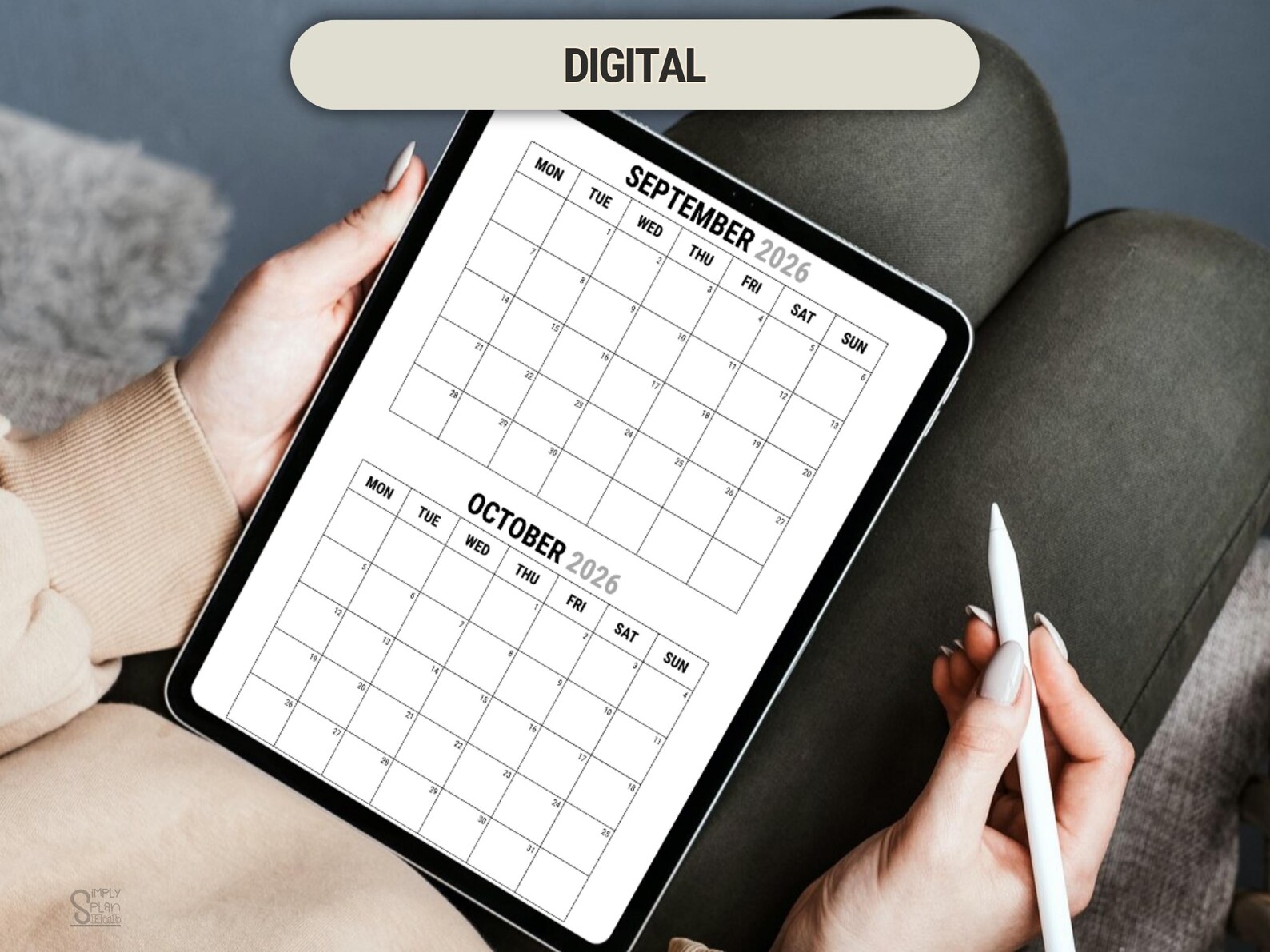 2026 Two Month Calendar Printable: Minimalist Planner Insert (A3 A4 A5 ...
