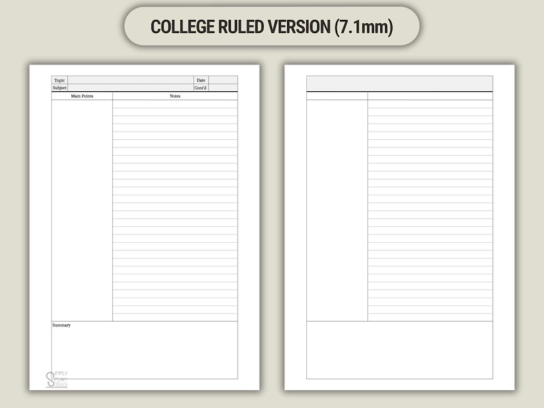 Printable Cornell Notes Template: Graph, Ruled, Dotted, Blank (PDF, PNG ...