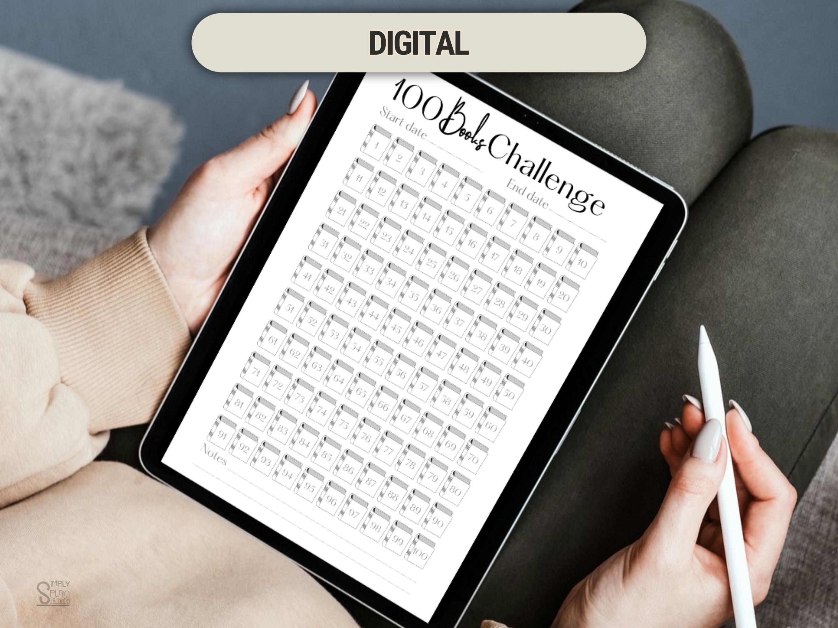 100 Book Reading Challenge Tracker: Printable Reading Journal (PDF ...