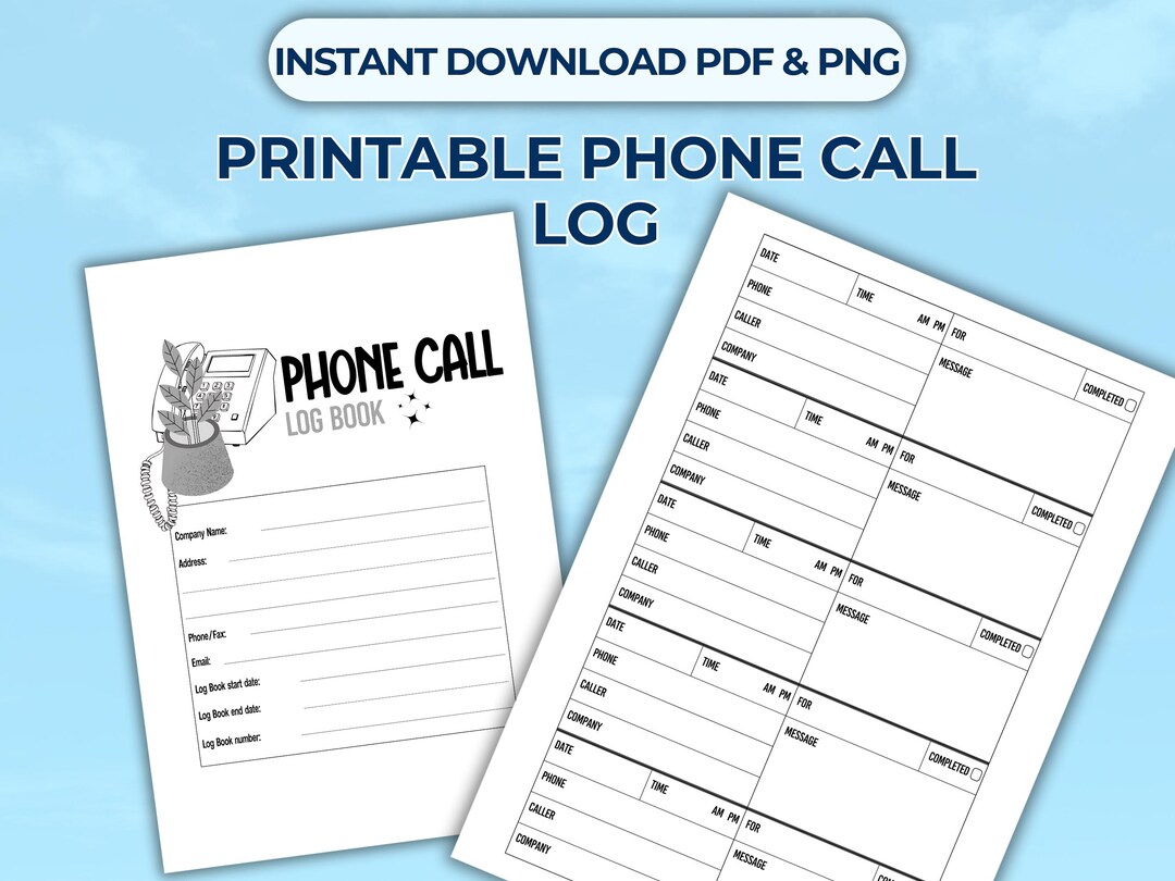 Printable Phone Call Log Template for Small Business | Telephone Message Tracker Sheet | A4/a5 ...
