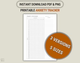 Anxiety Tracker Printable: Mental Health Journal, Daily Log (PDF Download)