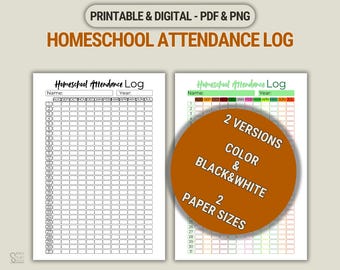 Homeschool Attendance Log: Printable Tracker (PDF & PNG)